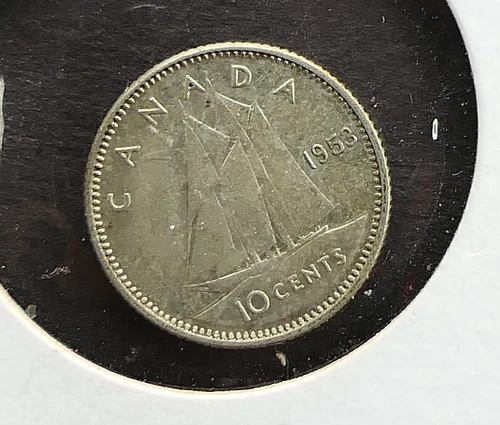 Canada Silver Dime 1953 Uncirculated US seller