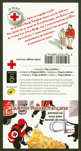France Sc# B765a, 2016 Red Cross Semi-Postal Pane of 8, VF/XF MNH, SCV: $18.00 - Picture 2 of 2