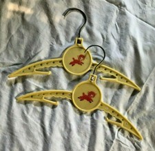 Vintage Yellow Child Clothes Hanger with Pink Lamb