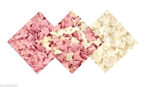 Sugar Butterflies Cupcake Sprinkles 25g Butterfly Mother's Day Spring cake