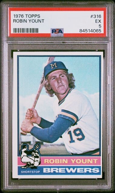1976 Topps ROBIN YOUNT #316 - PSA 5 - Milwaukee Brewers