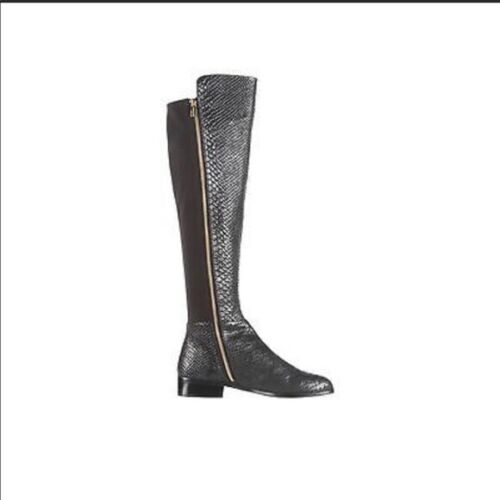 Michael Kors Boots Snakeskin Over-the-Knee Boots Black 6 | eBay