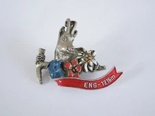 Pin Brooch Hiking Eng-1216m Motifs Ibex Gentian Edelweiss