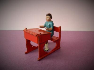 Crescent Lead Vintage 50s Rare School Days Series Child At Opening