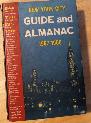 1957-1958 New York City Guide And Almanac Library Book (Hardcover)