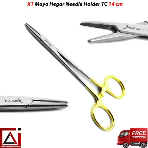 Dental Surgical Suture Kit Tissue Forceps Tweezers Stitch Scissors Mayo Hegar TC - Picture 7 of 10
