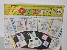 Lot of 4 Vintage Vogart Transfer Patterns Embroidery or Painting UNCUT