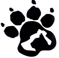 Vinyl Decal for Window - Paw Print, Dog  Cat Silhouette