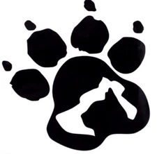 Vinyl Decal for Window  - Paw Print, Dog & Cat Silhouette