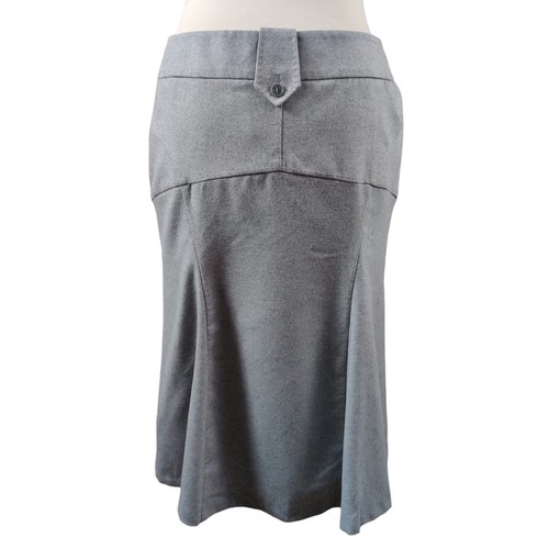 Karen Millen Skirt Womens UK 12 Grey A Line Wool Blend Midi Lined - Picture 5 of 12