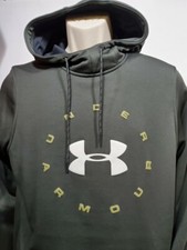 NEW Mens Under Armour Green Coldgear Long Sleeve Fleece Pullover hoodie Small