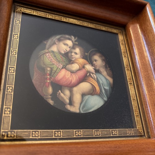Vintage Virgin Mary Baby Jesus Madonna Della Sedia Raphael Framed Shadowbox #H - Picture 21 of 24