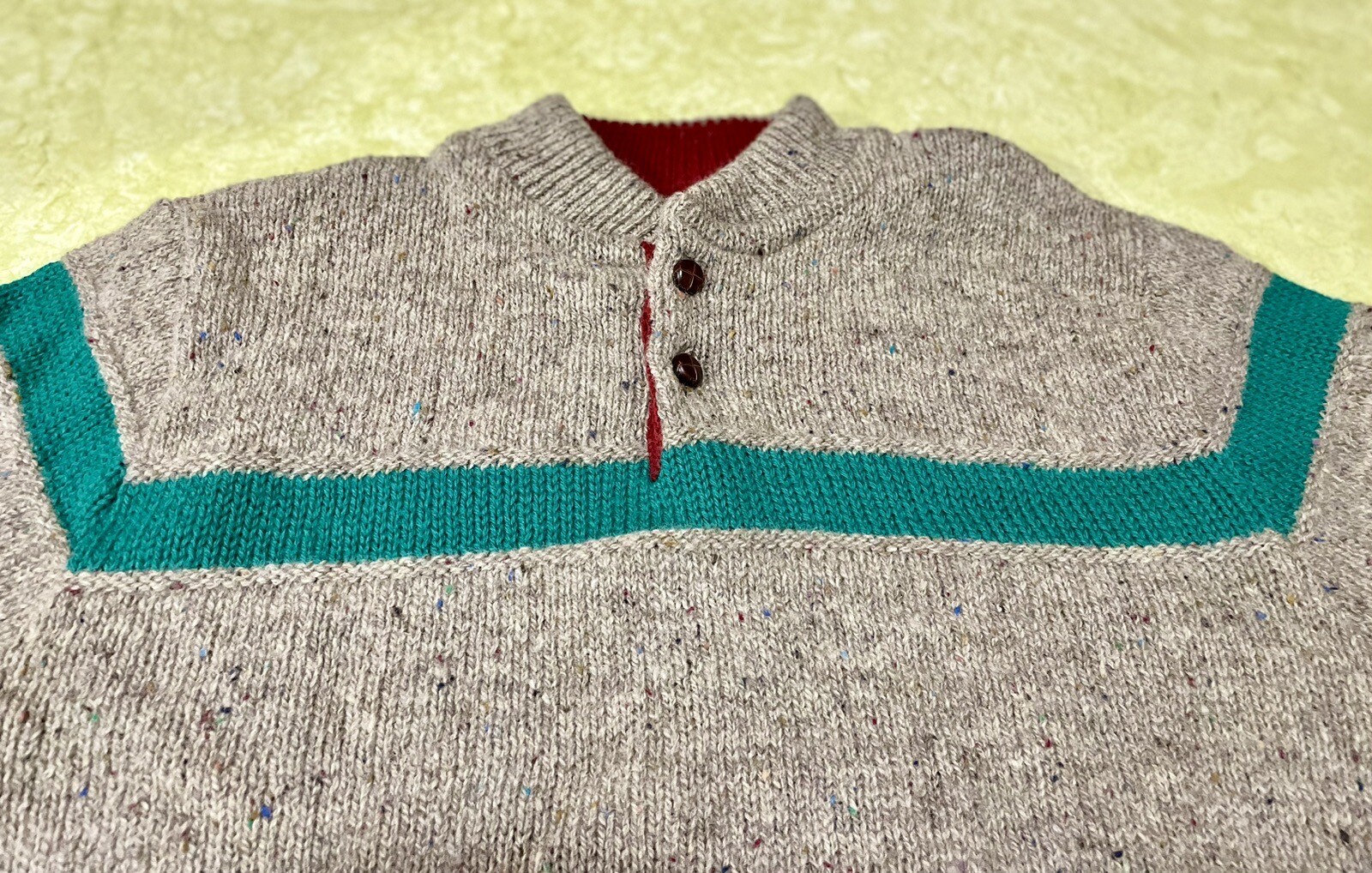 Vintage Pendleton Pull Over 2 Button Sweater 100%… - image 3