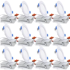 12-Pack 4 Inch Dimmable Slim LED Flush Mount Ceiling Lights