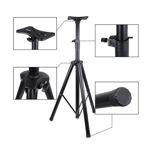 PA Speaker Stand Tripod High Quality Adjustable 100-180cm Stands 35mm Pole Mount - Picture 3 of 12