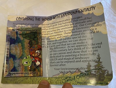 1999 Disney Jiminy Cricket Earth Day Environmentality Button Pin Cast Member