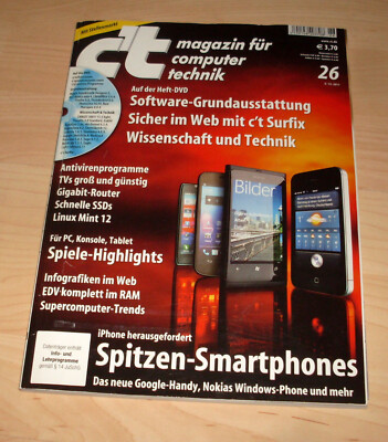 Computer PC Zeitung Zeitschrift - C't 26 / 2011 - Technik Spitzen-Smartphones