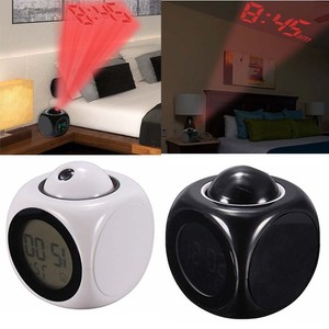 Led Projection Alarm Clock Lcd Digital Temperature Voice Talking