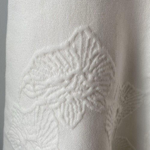 (Flaw) Oscar de la Renta Jacquard Fit & Flare Knit Dress Ivory M - Picture 5 of 14