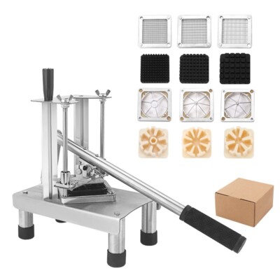 Commercial Potato Chopper Fry Cutter Stainless Steel With 6 Replacement Wedge
