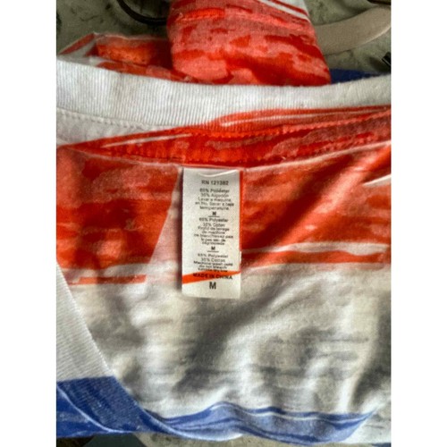 Pima Apparel Womens T Shirt Red White Blue Stripe Tee Med Top - Picture 5 of 6