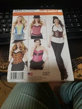 Simplicity 1345 Sexy Victorian Corset Size 14 16  8 22 Sewing Pattern Uncut