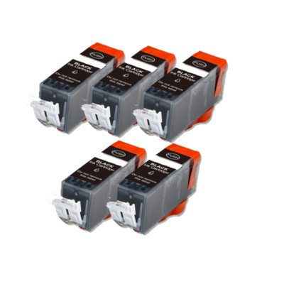 5 PK BLACK Ink Cartridge plus chip for PGI-220PGBK Pixma MP990 iP3600 iP4600