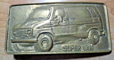 Vintage Solid Brass Belt Buckle - Super Van