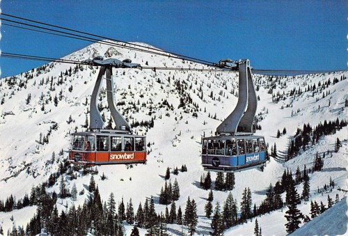 1980 UT Snowbird Straßenbahn Auto Lifte Skigebiet Skifahren Postkarte 4x6 NC3