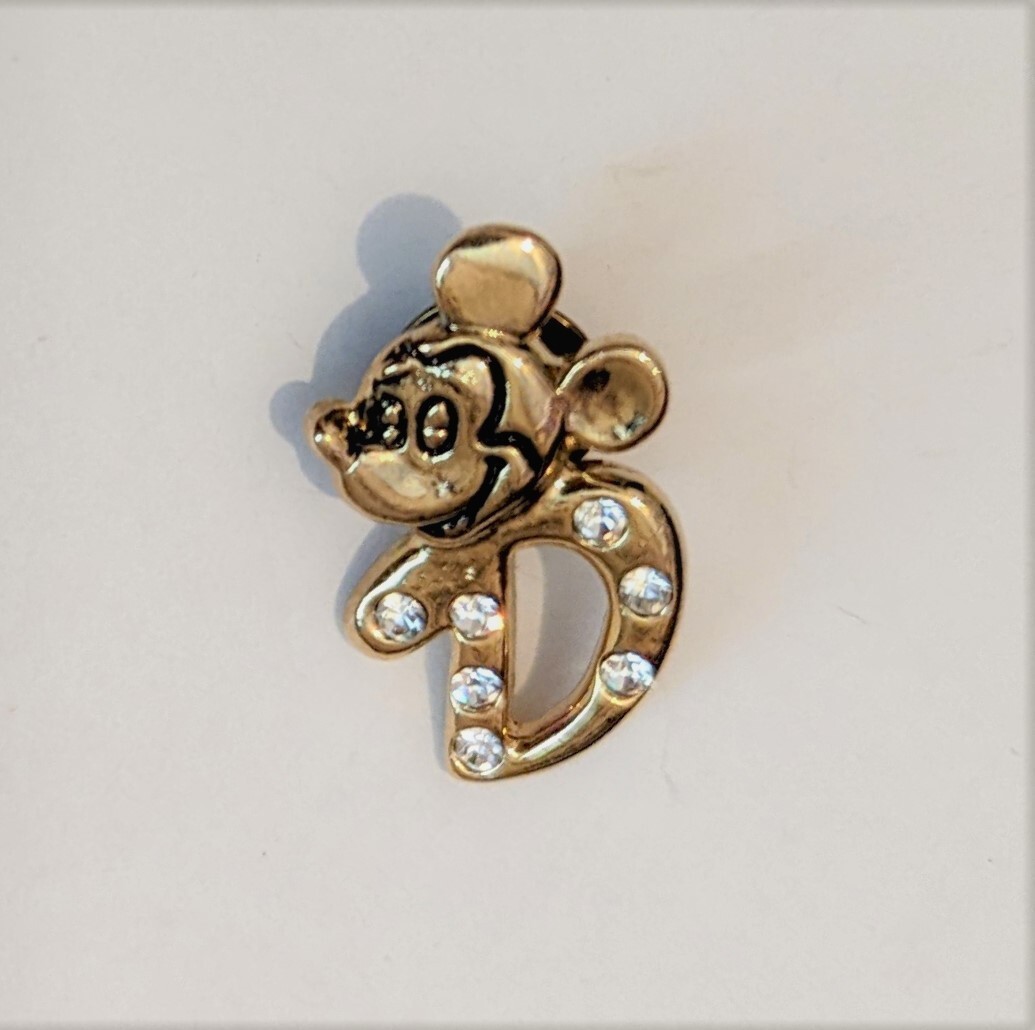 Vintage Disney Pin Brooch D Initial Monogram Mickey Mouse  display picture 3