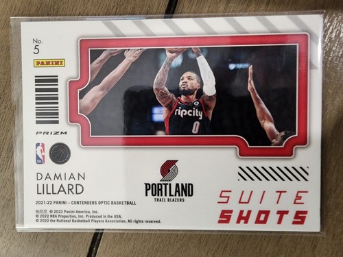Damian Lillard 2021-22 Contenders Optic Suite Shots Red Ice Prizm - Picture 2 of 2