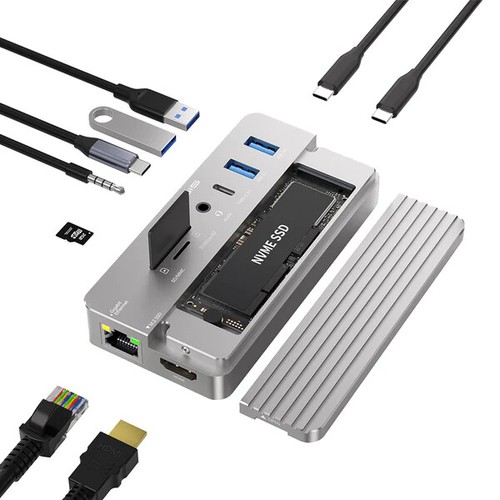 10 en 1 USB 3.1 10Gbps USB Docking Hub con M.2 NVMe/SATA SSD Gabinete Salida HDMI - Imagen 13 de 17
