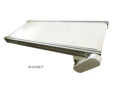 TECHTONGDA 110V 47.2"X15.7" White Mesa Electric PVC Belt Conveyor