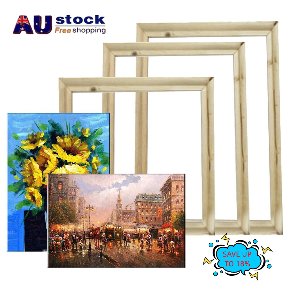 DIY Wood Frame For Canvas Oil Painting Picture Nature Frames For Pictures AU