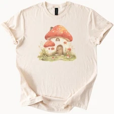 Enchanted Mushroom House Shirt Cottagecore Aesthetic Nature Lover Fungi Tee Whim