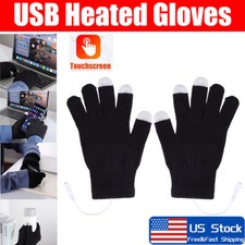 Electric Heated Gloves USB Powered Winter Warm knitted Touchscreen Gloves