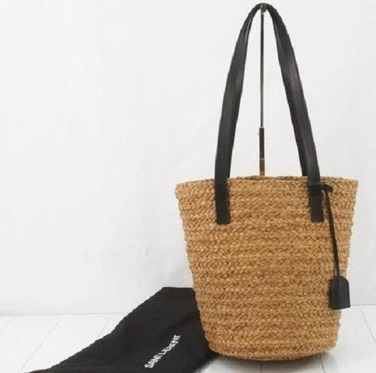 Yves Saint Laurent Tote Bag Pannier Small Raffia Basket Bag