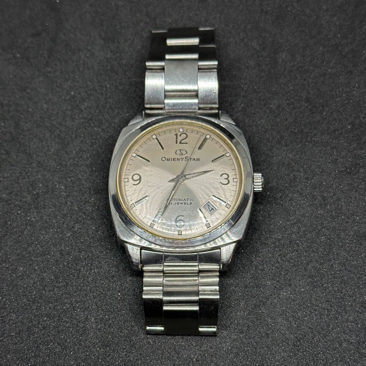 Vintage Orient Star ER11-C0 Automatic Silver Dial Cushion Vintage Orient Star ER11-C0 Automatic Silver Dial Cushion