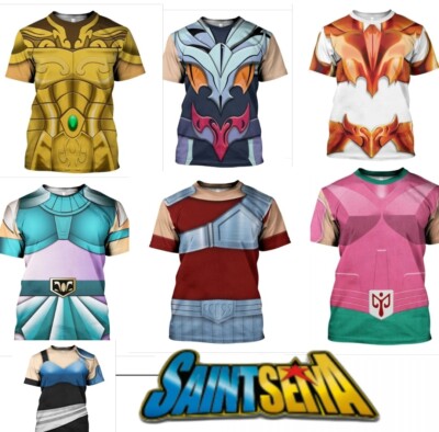 Saint Seiya T Shirt Ritter Sternzeichen Cosplay Kurzarm Seiyar Ikki Yoga 