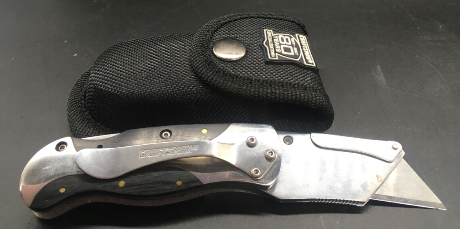 Craftsman folding razor knife & belt case Special Edition 80 YEARS 1927