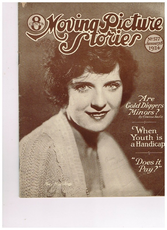 RARE Jan 15, 1924 Moving Picture Stories w May MacAvoy cover