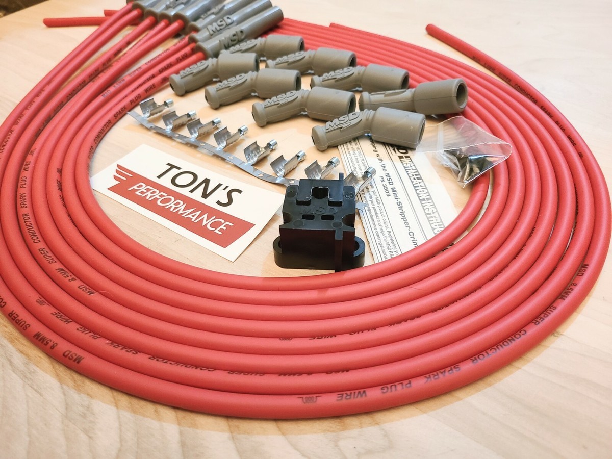 Ceramic 42" 8.5mm MSD Spark Plug Wires LS Coil Relocation Kit LSX