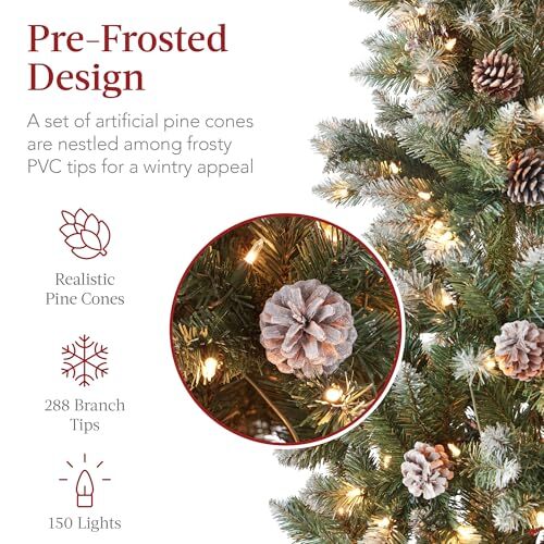 Best Choice Products 4.5ft Prelit Pencil Christmas Tree Partially