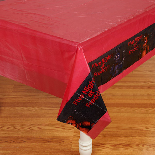 FIVE NIGHTS AT FREDDY'S PLASTIC TABLE COVER ~ Birthday Party Supplies Cloth Red - 第 1/1 張圖片