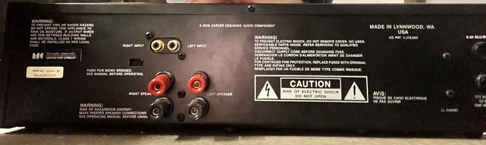 Carver TFM 42 Magnetic Field Power Amplifier - Bild 2 von 2