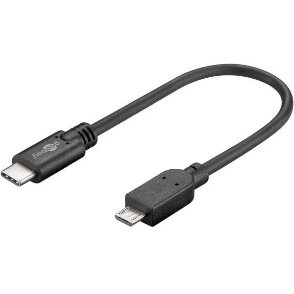 USB Kabel 2.0 USB C auf Micro B schwarz 0.2 m Adapterkabel - Bild 3 von 3