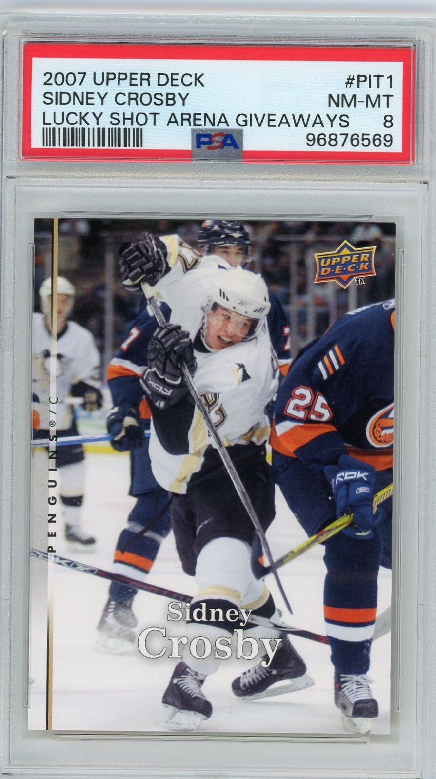 2007 Upper Deck Lucky Shot Arena Giveaway #PIT1 SIDNEY CROSBY PSA 8 NM-MT