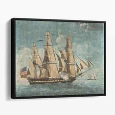 USS Constitution 1803 Famous Ships Boats Ocean Seascape Canvas Print Wall Art