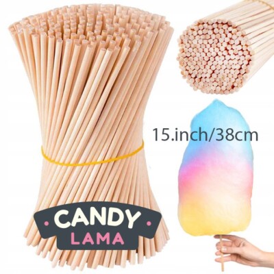 Zuckerwatte Hochwertige Bambus Holz Runde Stäbe 15,inch/38cm 200 Stück