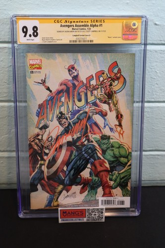 Avengers Assemble Alpha #1 Campbell 1:200 Variant Cover CGC 9.8 SS signed Aaron